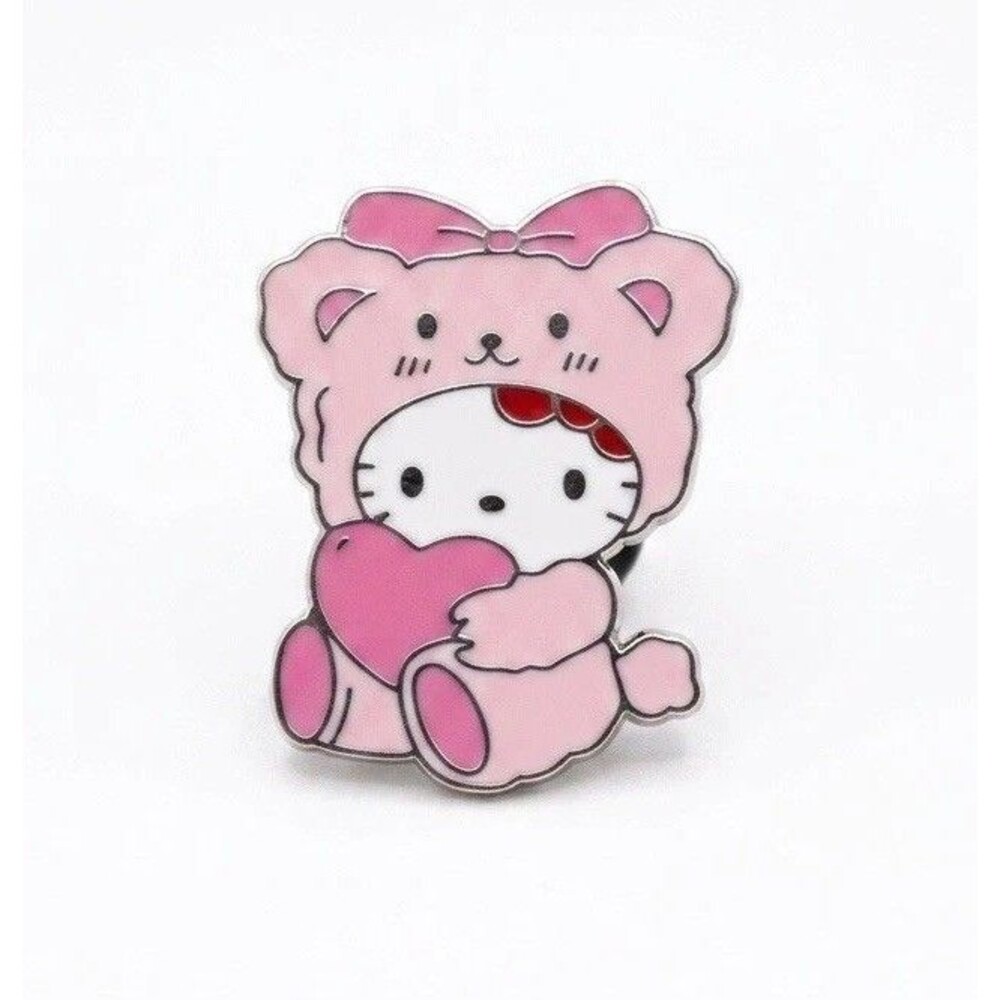 Hello Kitty Cute Pink Bear Costume Enamel Pin Kawaii Brooch Senior Halloween Fun